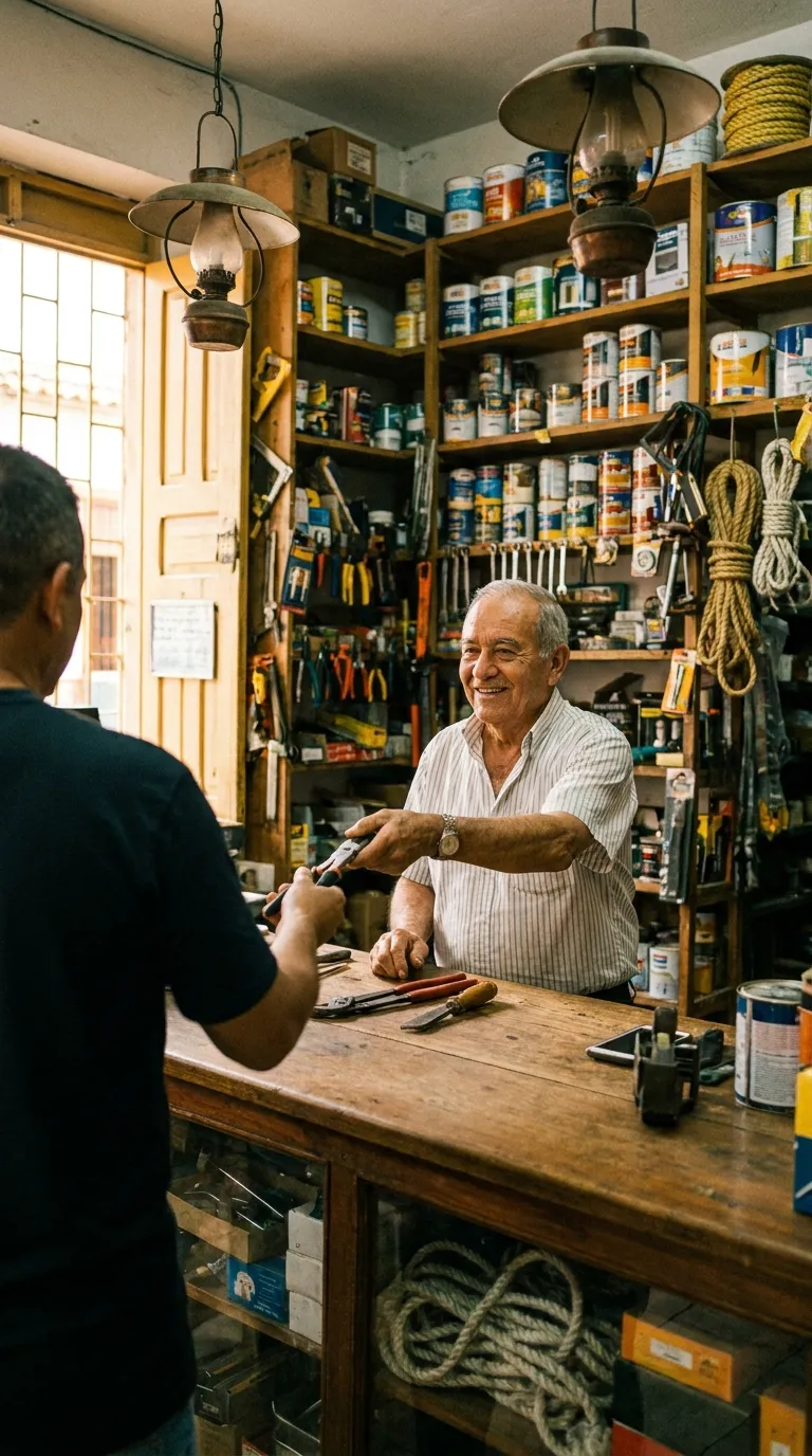 Atención en el mostrador de una ferretería